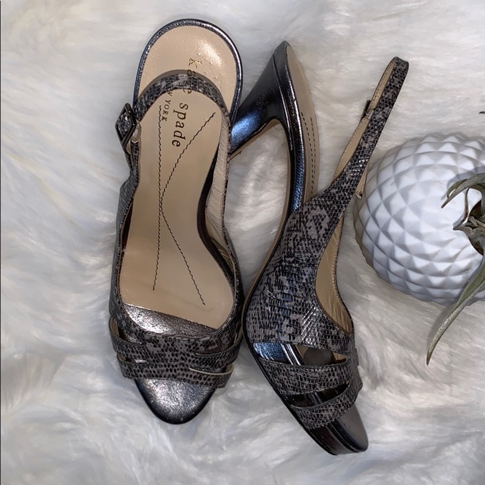 Kate spade New York Gray snake 4 in heel Italy
